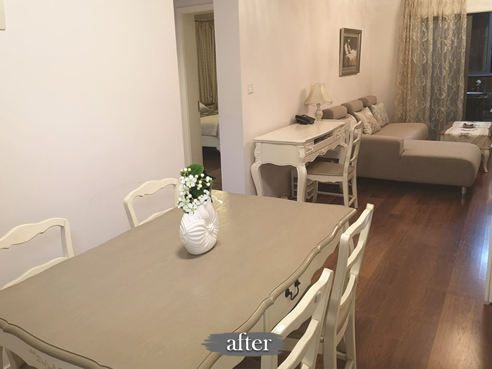 living dining room after staging