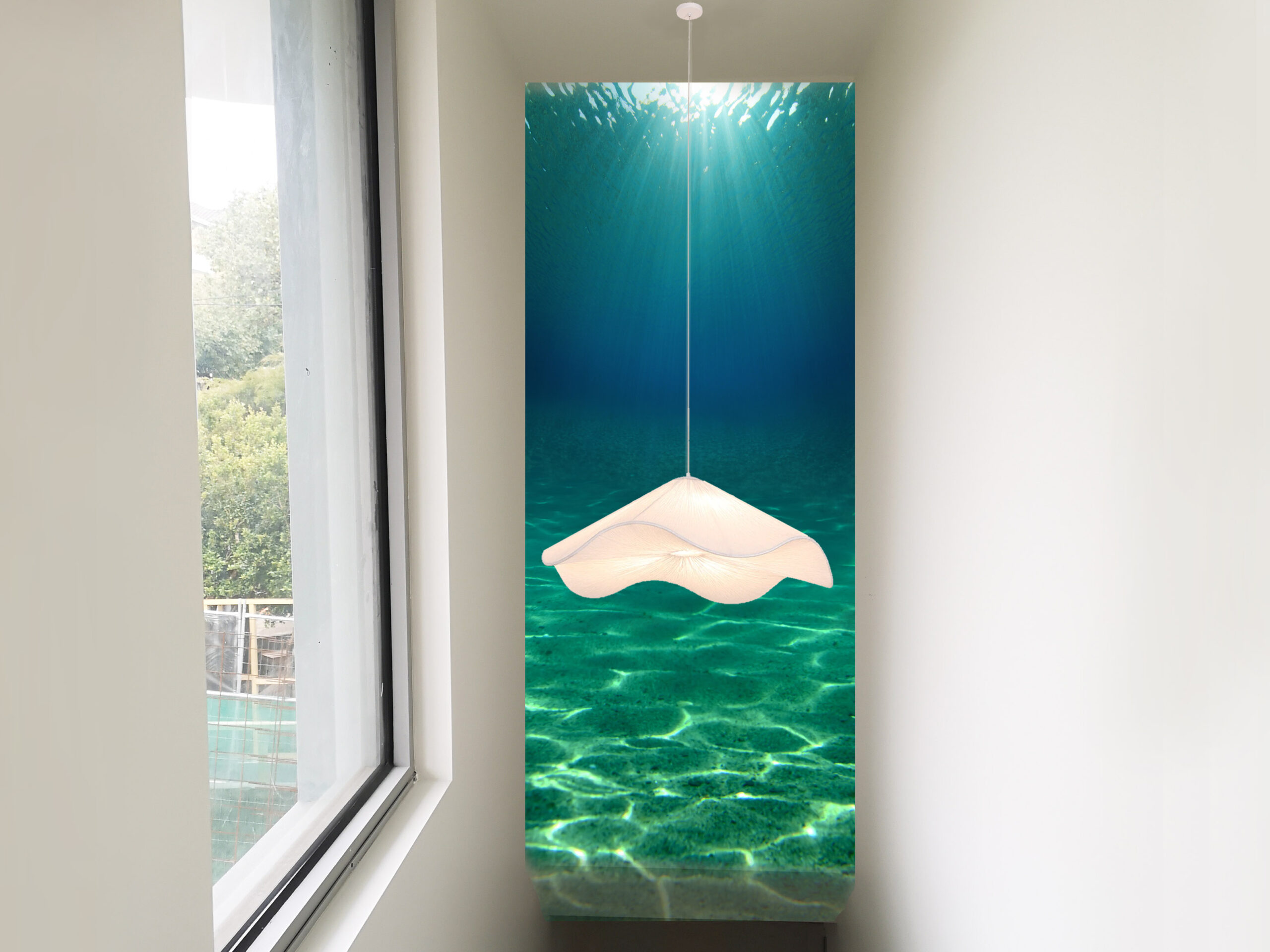 pedant light design with underwater background